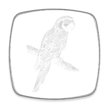 Parrot Silhouette on Branch - Square fridge magnet - white - Front