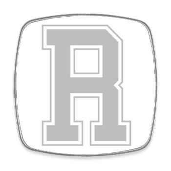 Monogramm Blue Grey College House Initial R - Viereckiger Kühlschrankmagnet - Weiß - Vorne