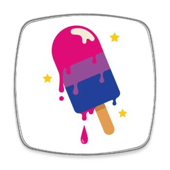 Mois de la fierté LGBT - Bisexuel - Magnet carré - blanc - Devant
