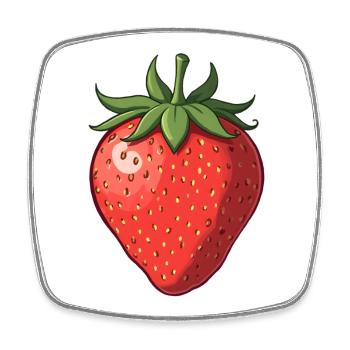 Strawberry - Square fridge magnet - white - Front
