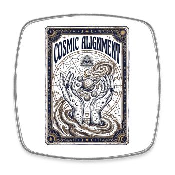 Cosmic Alignment Spirit - Viereckiger Kühlschrankmagnet - Weiß - Vorne