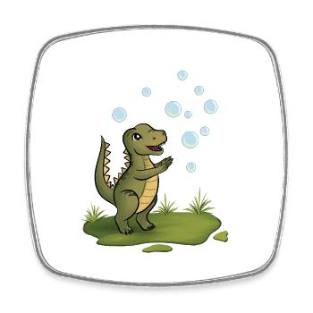 Dino bubble magic - Square fridge magnet - white - Front