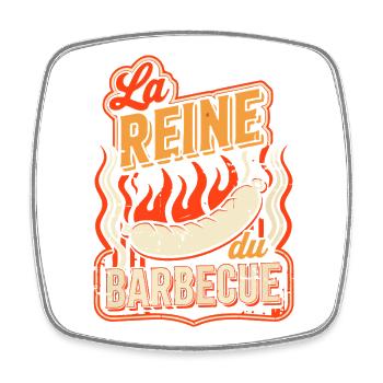 La Reine du Barbecue - Magnet carré - blanc - Devant