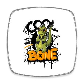 Casual Dino BONE font - Square fridge magnet - white - Front