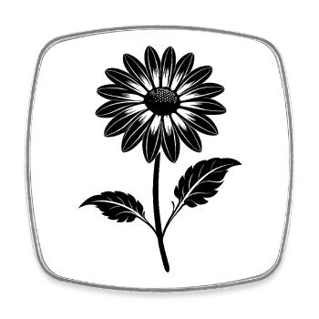 Fleur de camomille - Magnet carré - blanc - Devant