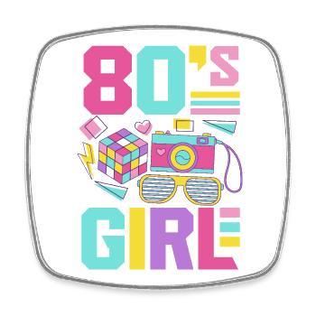 Retro Back to the 80s Vintage Design - Square fridge magnet - white - Front