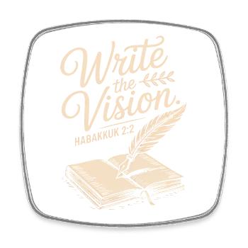 Schreib die Vision-Bibelverse-Feder - Viereckiger Kühlschrankmagnet - Weiß - Vorne