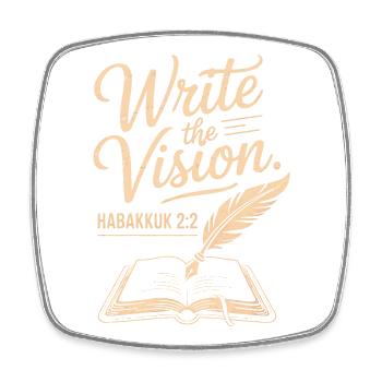 Write the Vision Habakkuk2:2 - Square fridge magnet - white - Front