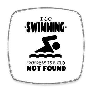 I Go Swimming Progression est Build non trouvé - Magnet carré - blanc - Devant