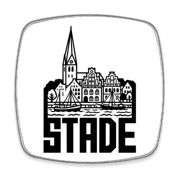 Stade Silhouette Landmark - Square fridge magnet - white - Front