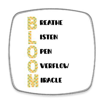 BLOOM Vertical Pattern Colors - Square fridge magnet - white - Front