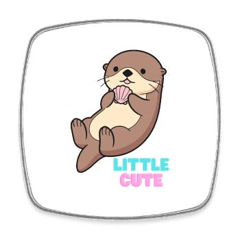 KuschelOtter mit Muschel – Little Cute - Viereckiger Kühlschrankmagnet - Weiß - Vorne
