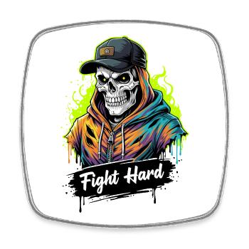 FIGHT HARD - Square fridge magnet - white - Front