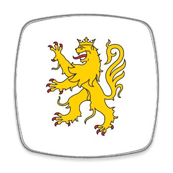 Lion Couronne T-Shirt Cadeau Humour - Magnet carré - blanc - Devant
