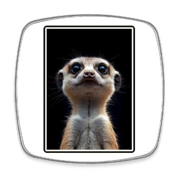Meerkat Erdmännchen - Viereckiger Kühlschrankmagnet - Weiß - Vorne