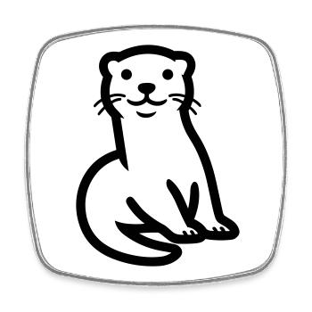 loutre - Magnet carré - blanc - Devant