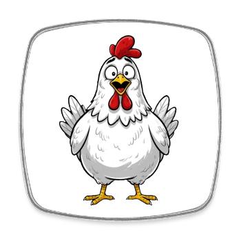 Lustiges Huhn Hühner Bauern Landwirte Geschenk  - Viereckiger Kühlschrankmagnet - Weiß - Vorne