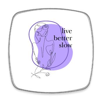 Purple Line Art: Calm in Form - Square fridge magnet - white - Front
