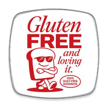 Gluten Free And Loving It Bread - Square fridge magnet - white - Front