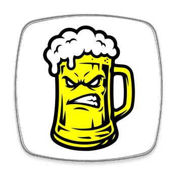 Bier Comic - Viereckiger Kühlschrankmagnet - Weiß - Vorne