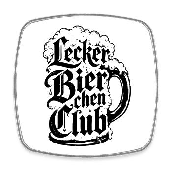 Lecker Bierchen Club Bierkrug Version - Viereckiger Kühlschrankmagnet - Weiß - Vorne