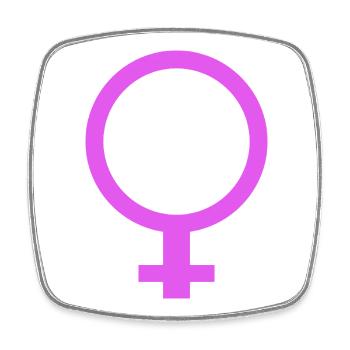 Genre féminin - Magnet carré - blanc - Devant