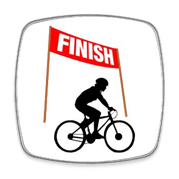 Cycling Finish Line - Square fridge magnet - white - Front