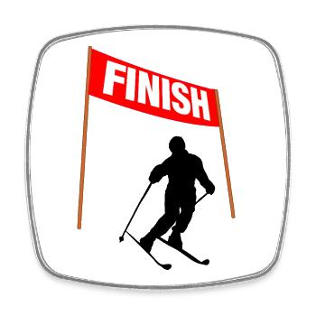Ski Finish Line - Square fridge magnet - white - Front