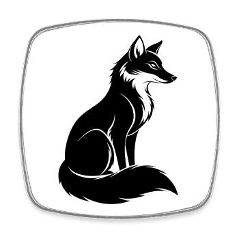 Fuchs - Viereckiger Kühlschrankmagnet - Weiß - Vorne