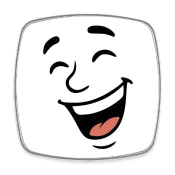 Face Laugh - Square fridge magnet - white - Front