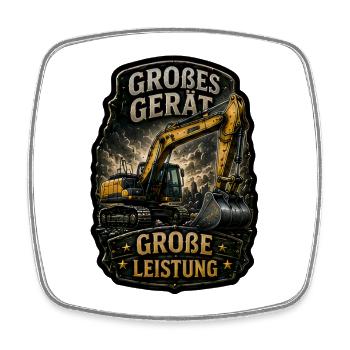 Großes Gerät. Große Leistung. - Viereckiger Kühlschrankmagnet - Weiß - Vorne