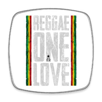 Reggae One Love Schriftzug - Viereckiger Kühlschrankmagnet - Weiß - Vorne