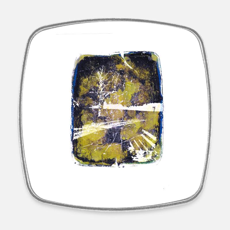 Bench with lime tree - Square fridge magnet - white