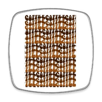 coffee coffee coffee - Viereckiger Kühlschrankmagnet - Weiß - Vorne