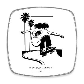 Skatergirl - Viereckiger Kühlschrankmagnet - Weiß - Vorne