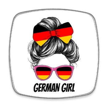 Drapeau du drapeau allemand Femme Fan de lunettes de soleil - Magnet carré - blanc - Devant