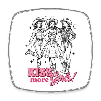 Mois de la fierté LGBTQ - Embrasser plus de filles - Magnet carré - blanc - Devant