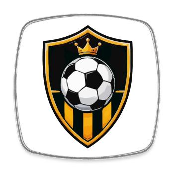 Bouclier royal de football avec couronne - Magnet carré - blanc - Devant