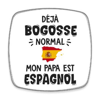 bébé bogosse normal papa espagnol naissance - Magnet carré - blanc - Devant