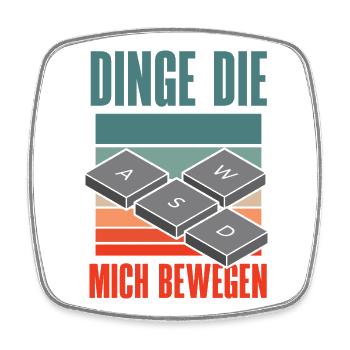 Dinge Die Mich Bewegen Wasd Pc Gamer Lustig Nerd - Viereckiger Kühlschrankmagnet - Weiß - Vorne