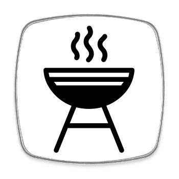 Grillen - Viereckiger Kühlschrankmagnet - Weiß - Vorne