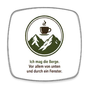 Ich mag die Berge - Viereckiger Kühlschrankmagnet - Weiß - Vorne