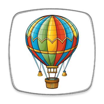 Hot air balloon - Square fridge magnet - white - Front