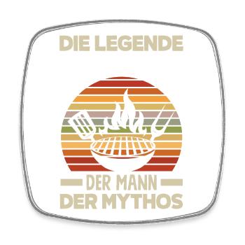 Die Legende Grillmeister Der Mann Der Mythos BBQ - Viereckiger Kühlschrankmagnet - Weiß - Vorne