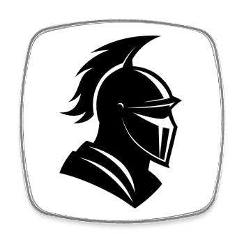 Knight helmet - Square fridge magnet - white - Front