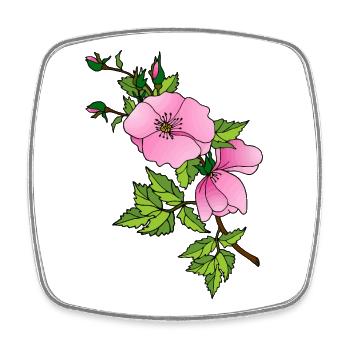 Fleur - Magnet carré - blanc - Devant