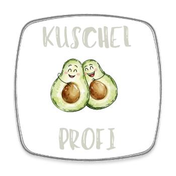 Kuschelige Avocado Profi - Viereckiger Kühlschrankmagnet - Weiß - Vorne