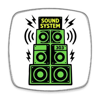 Soundsystem Lautsprecher Techno Festival DJ - Viereckiger Kühlschrankmagnet - Weiß - Vorne