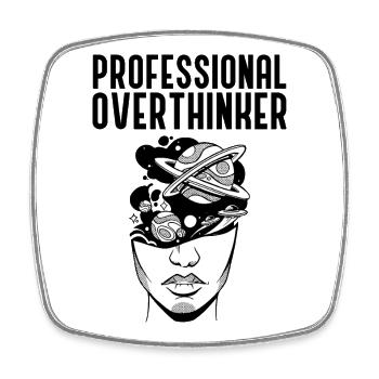 Professioneller Überdenker Overthinking lustig - Viereckiger Kühlschrankmagnet - Weiß - Vorne