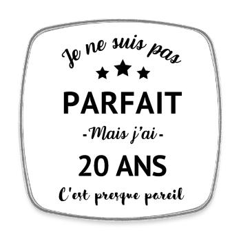 20 ans cadeau anniversaire humour homme - Magnet carré - blanc - Devant